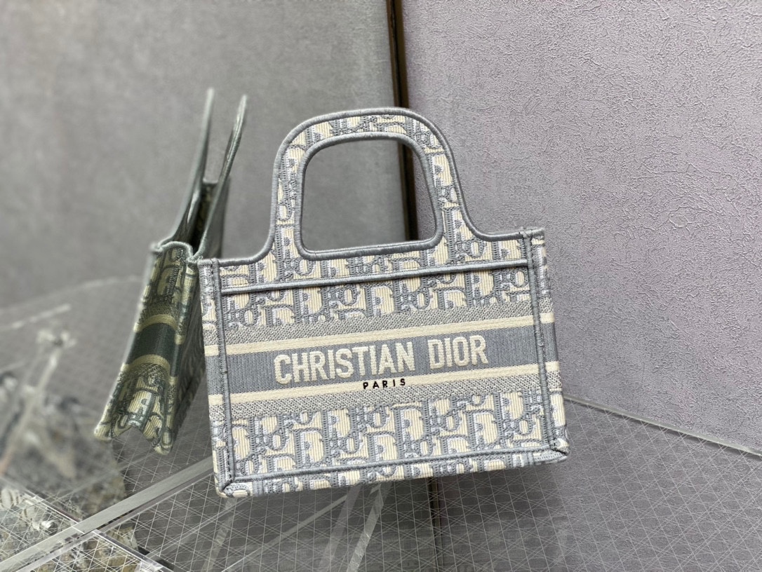 Dior Book Tote Fashion
 Tote Bags Grey Fashion Mini