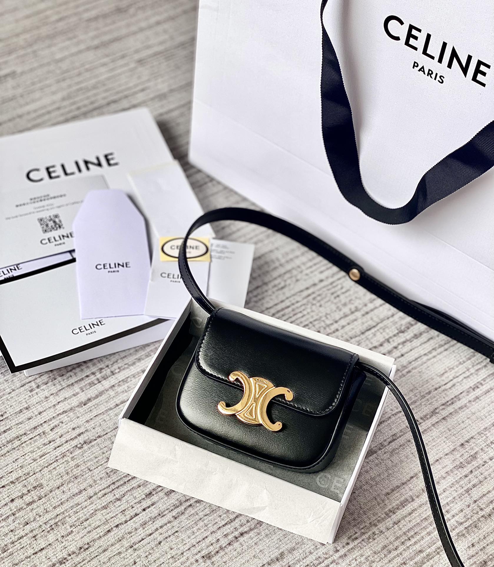 CELINE赛琳进口牛皮凯旋门迷你挎包101513