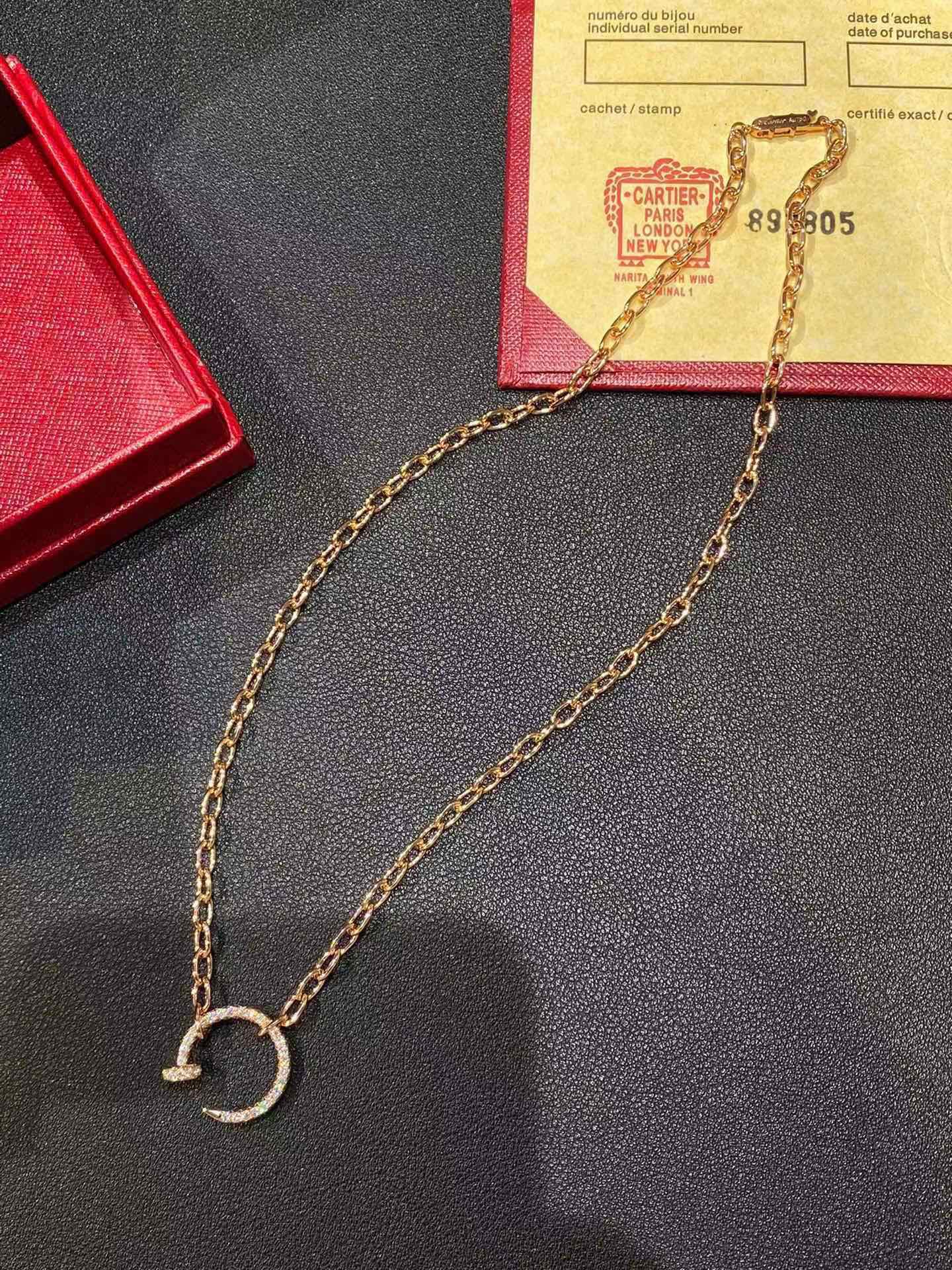 Cartier Cartier 卡‮亚地‬ 粗‮钉链‬子 满钻项链