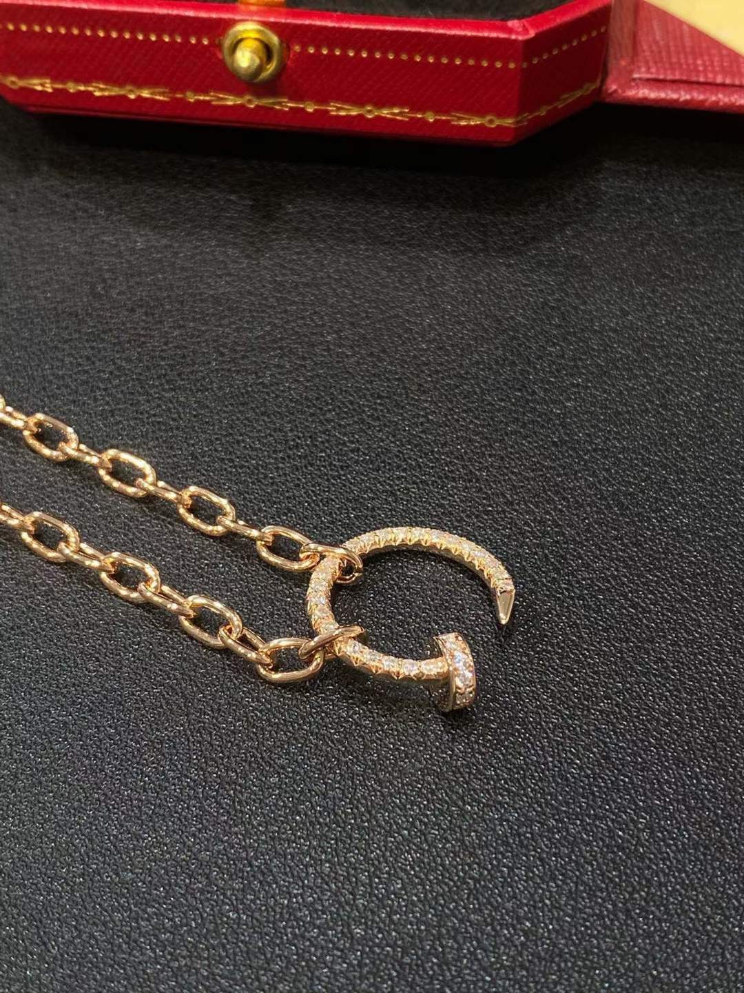Cartier Cartier 卡‮亚地‬ 粗‮钉链‬子 满钻项链