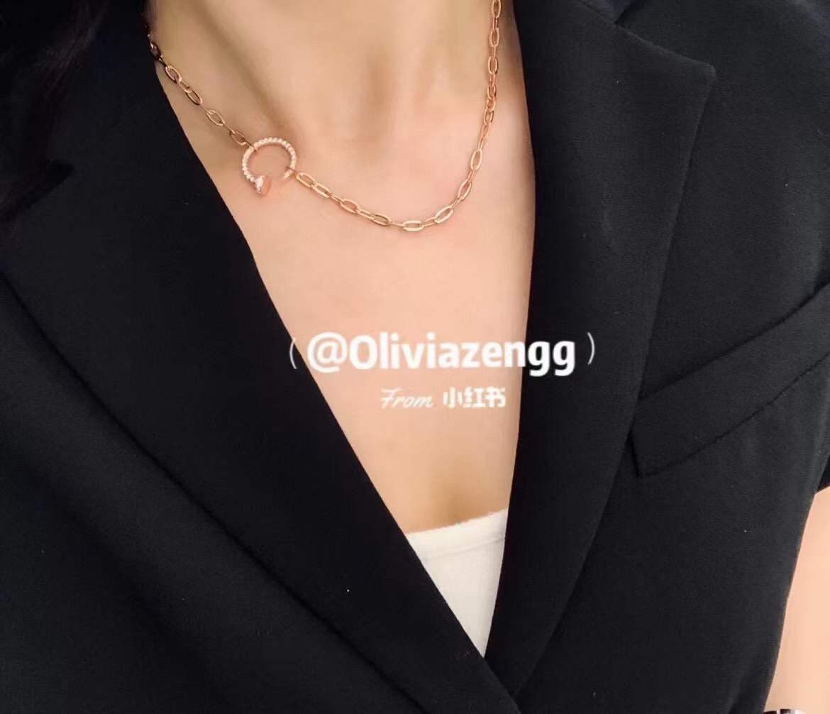 Cartier Cartier 卡‮亚地‬ 粗‮钉链‬子 满钻项链