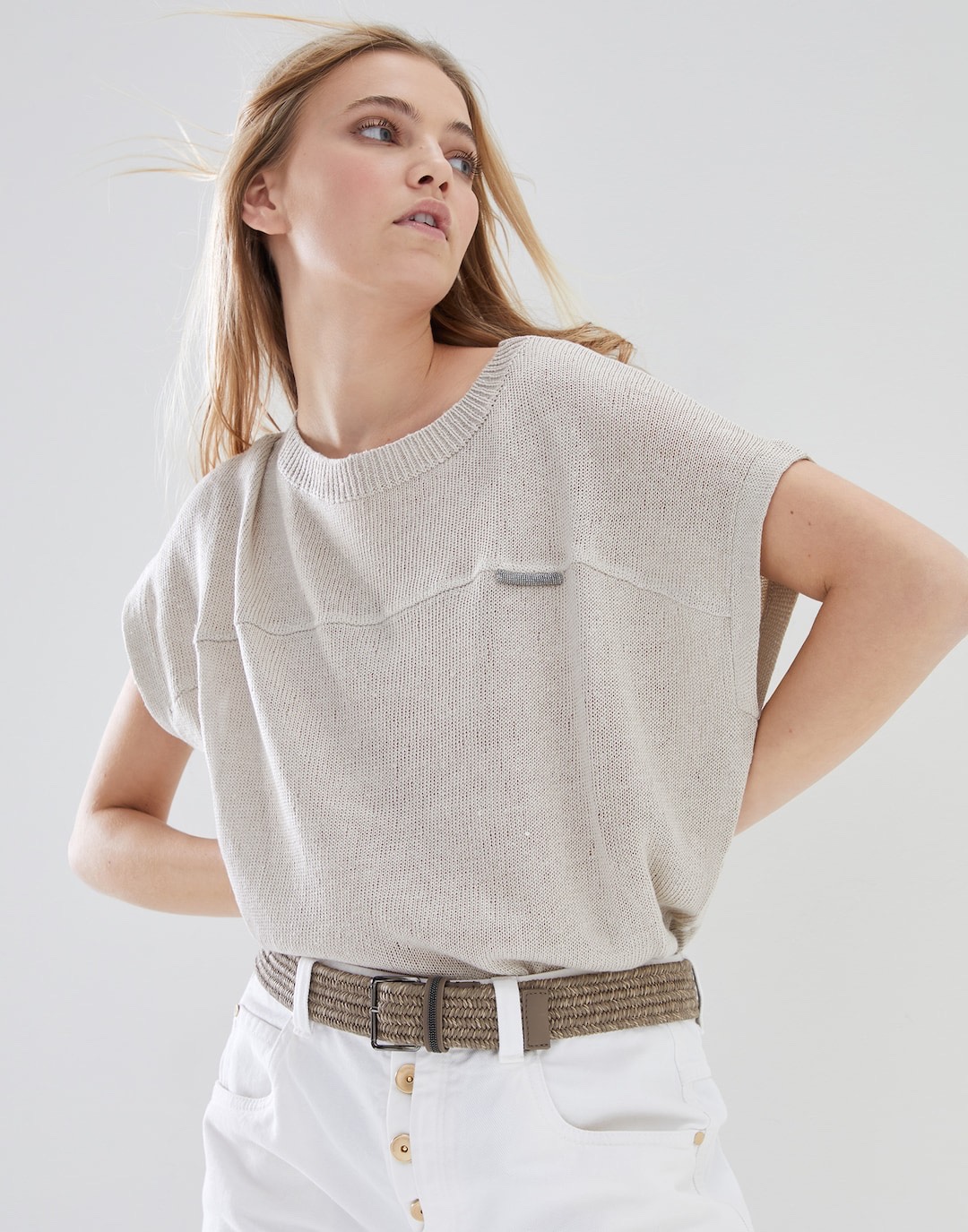 Brunello Cucinelli Sparkling Sequined Linen-Silk Blend Knit Top 7 i1648204283 5488 4
