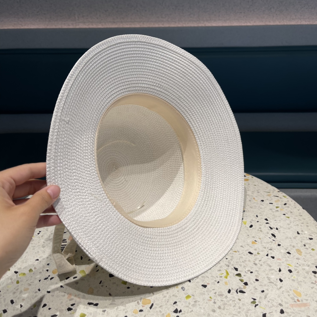 Dior迪奥草帽，夏季新款太阳帽，草帽，高级定制，蓝色 杏色，头围57cm