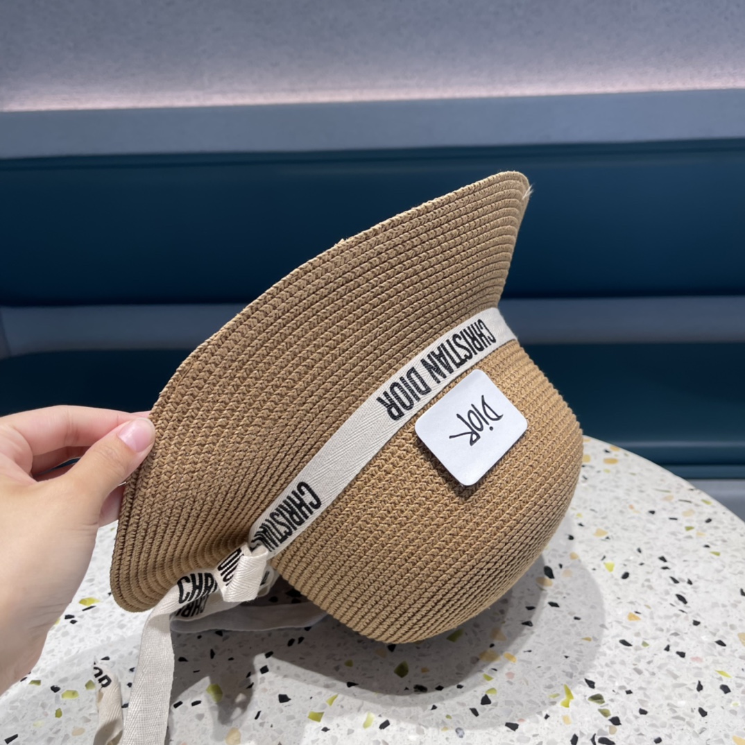 Dior迪奥草帽，夏季新款太阳帽，草帽，高级定制，蓝色 杏色，头围57cm