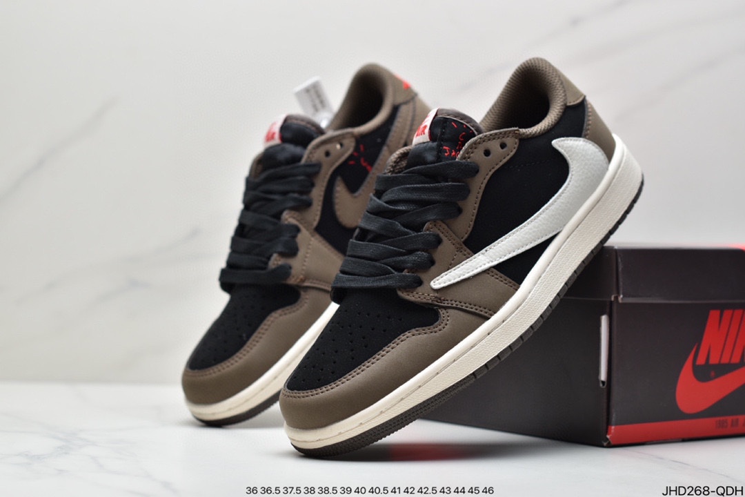 190 AJ1奶白卡其倒勾Travis Scott x Air Jordan 1 ” Reverse Mocha ” AJ1乔1 DM7866-162
