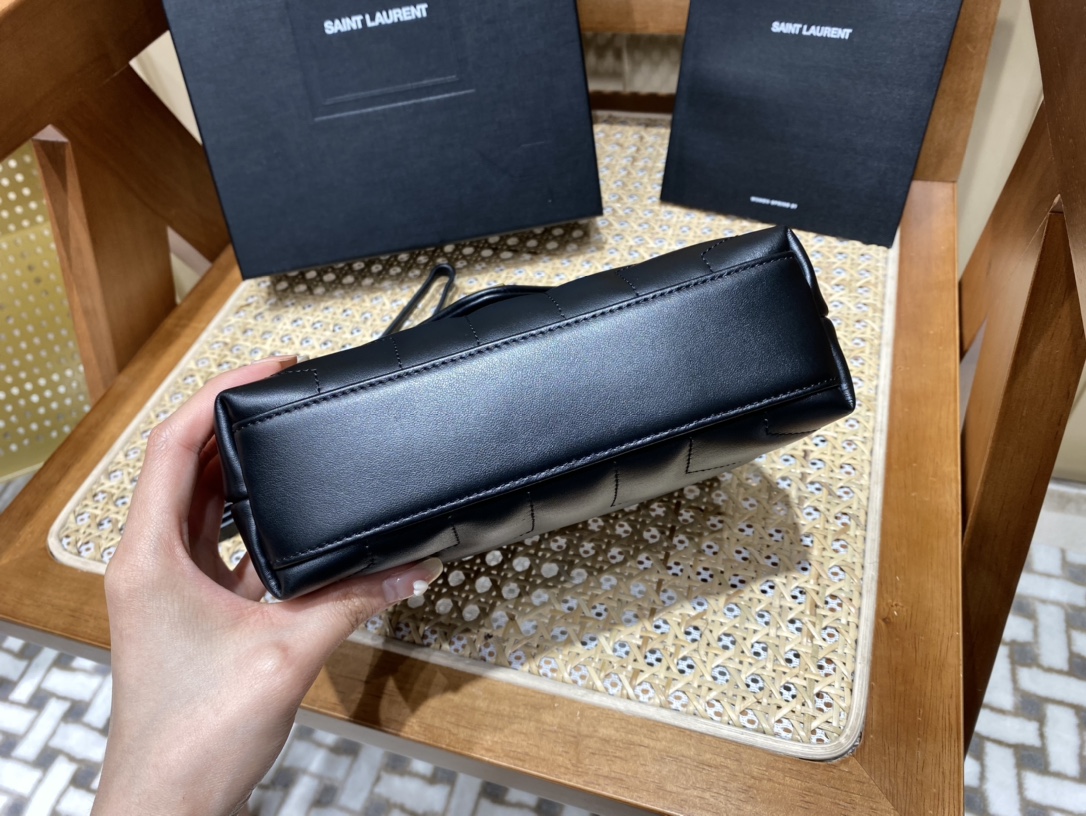 YSL LouLou 20CM 迷你斜挎包 467072黑色/金扣