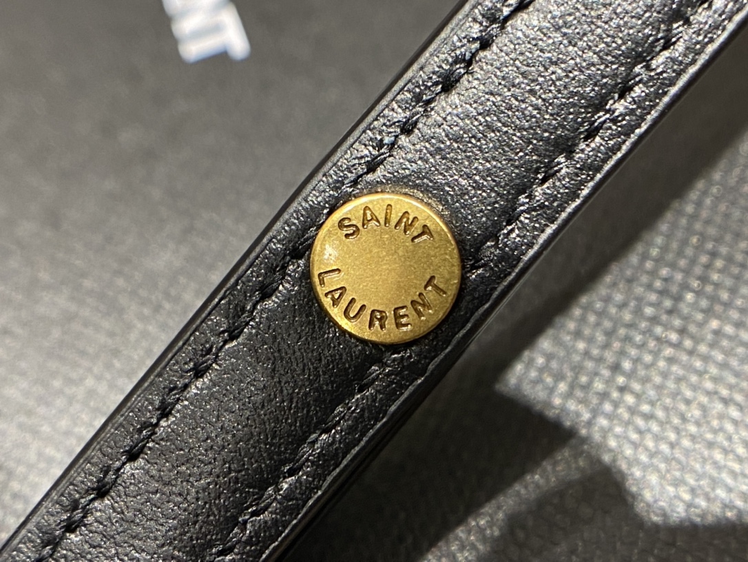 YSL LouLou 20CM 迷你斜挎包 467072黑色/金扣