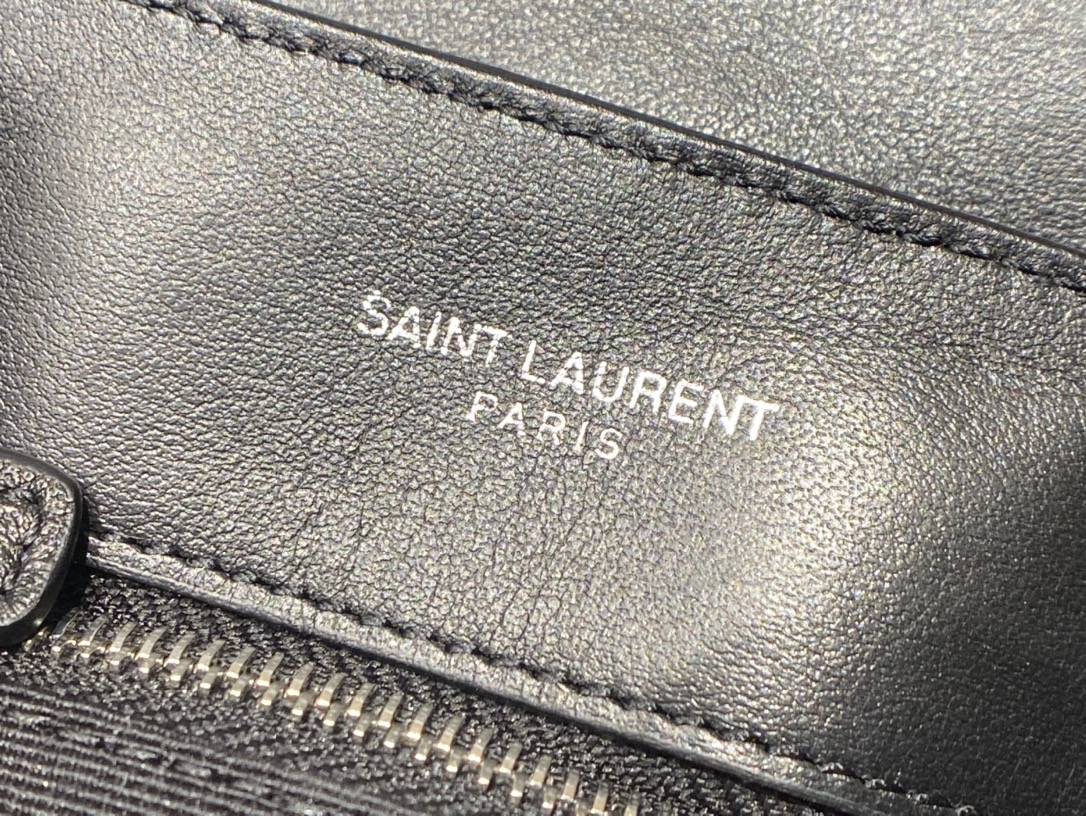 YSL LouLou 20CM 迷你斜挎包 467072黑色/银扣