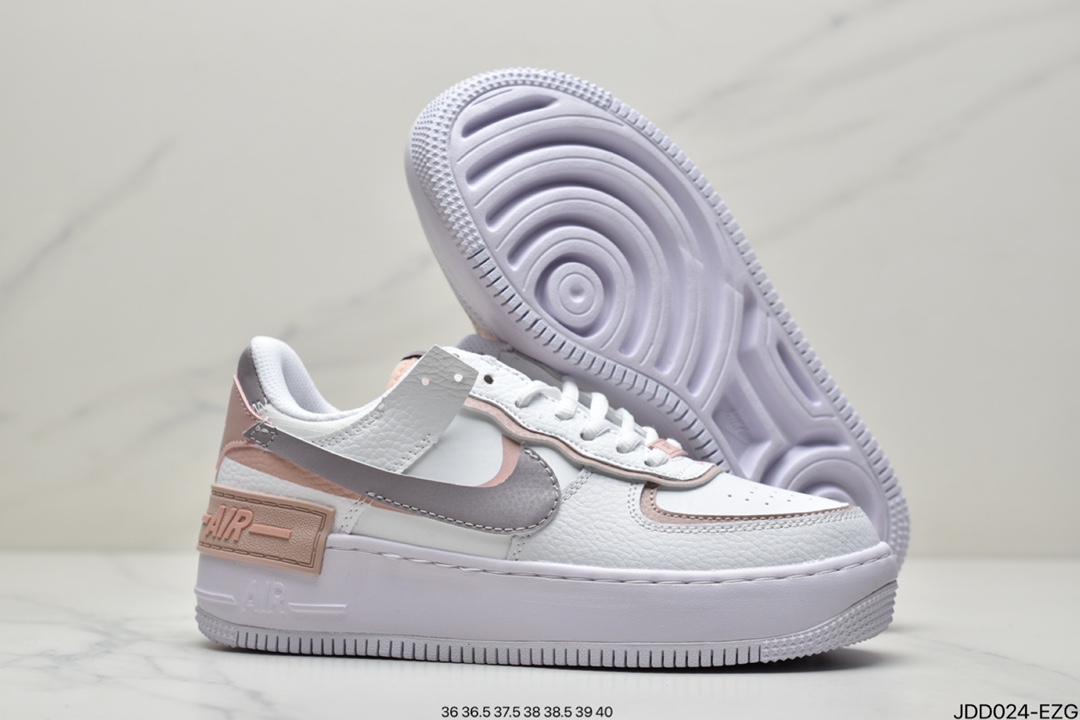 120 真标耐克Nike WMNS Air Force 1 Shadow 马卡龙空军一号轻量增高低帮百搭板鞋CI0919-100