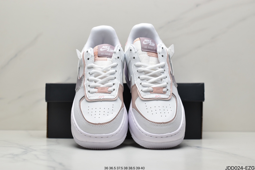 120 真标耐克Nike WMNS Air Force 1 Shadow 马卡龙空军一号轻量增高低帮百搭板鞋CI0919-100