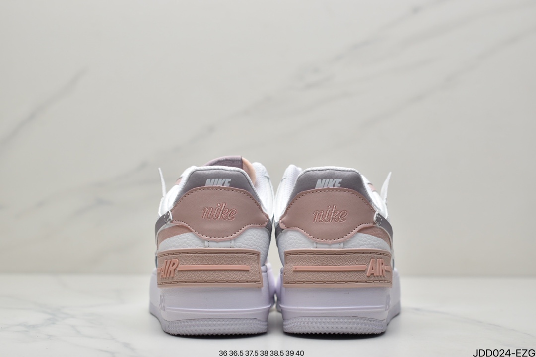120 真标耐克Nike WMNS Air Force 1 Shadow 马卡龙空军一号轻量增高低帮百搭板鞋CI0919-100