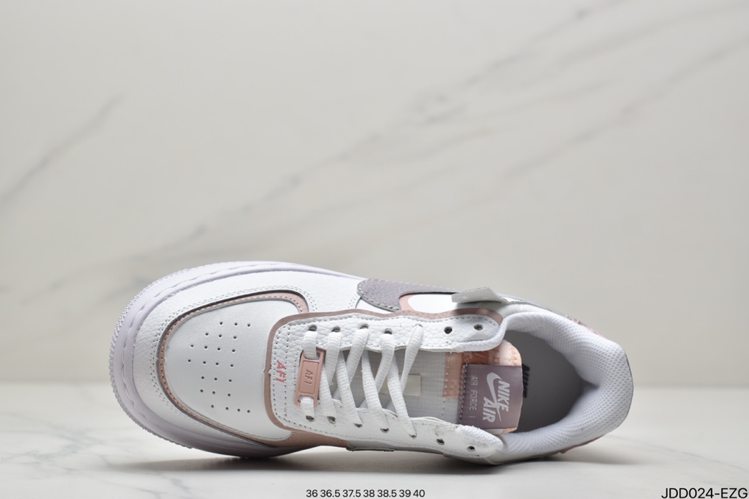 120 真标耐克Nike WMNS Air Force 1 Shadow 马卡龙空军一号轻量增高低帮百搭板鞋CI0919-100