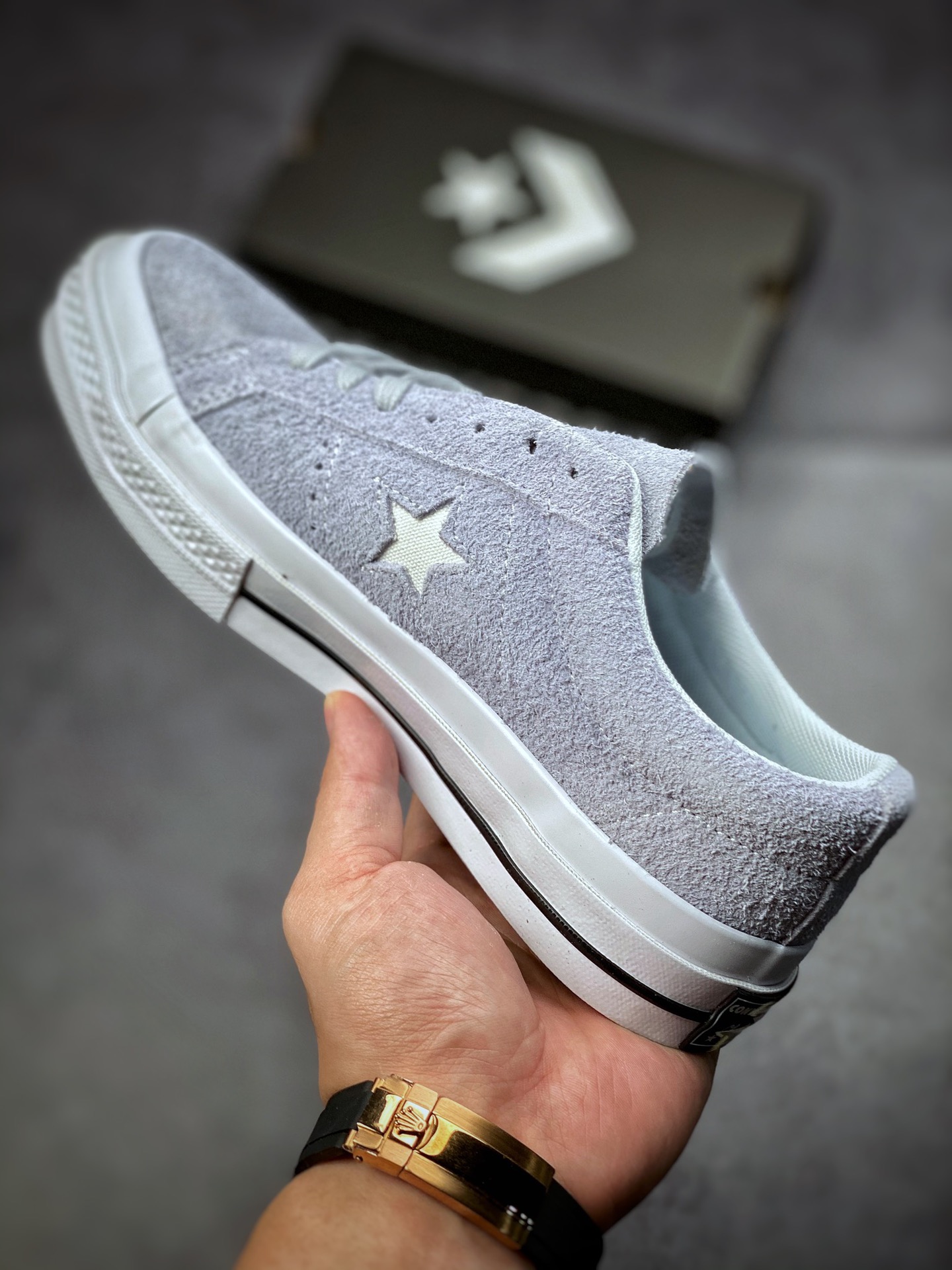 160  Converse One Star 木村一星新配色 雾霾紫灰低帮板鞋 172387C