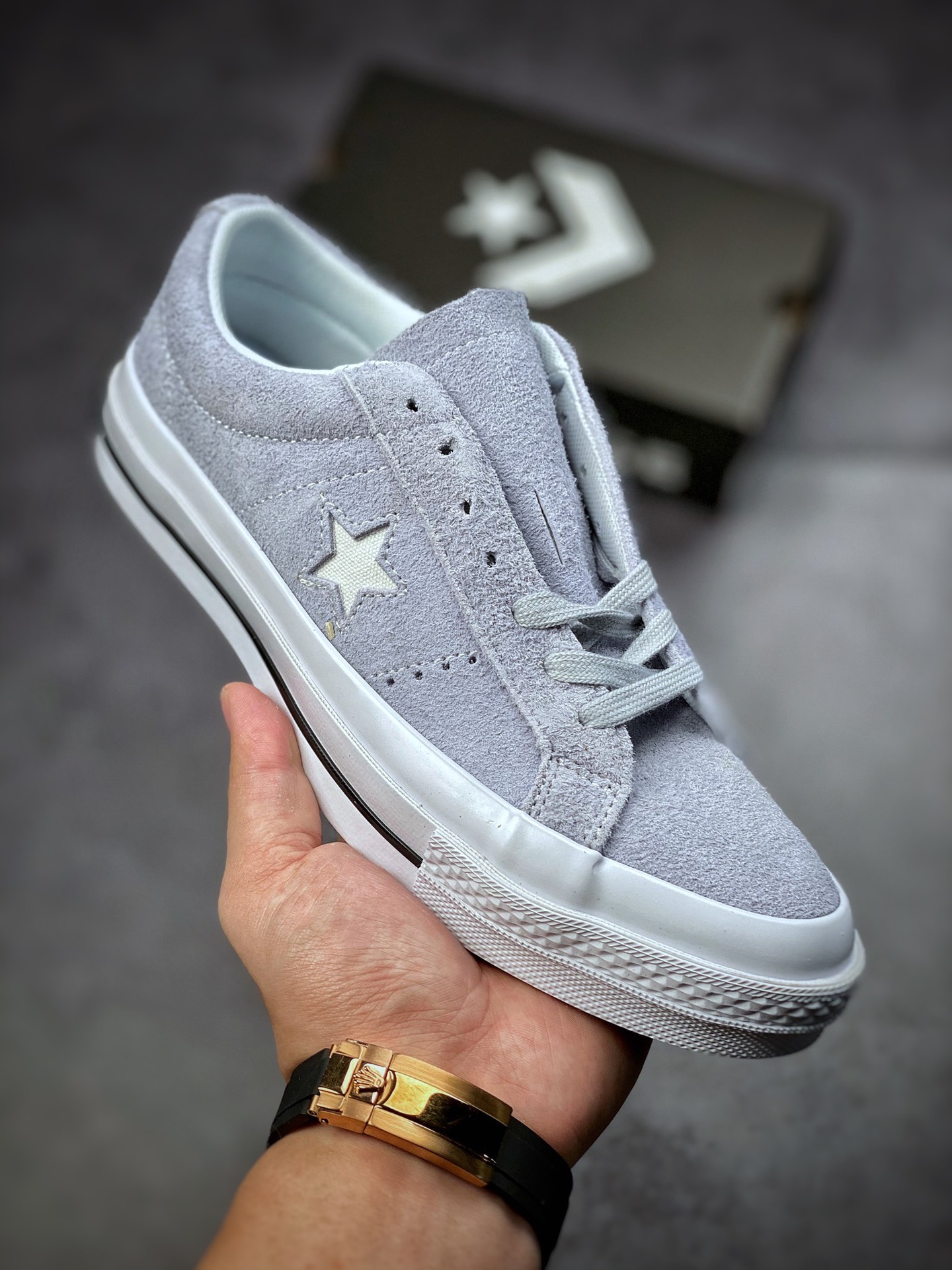 160  Converse One Star 木村一星新配色 雾霾紫灰低帮板鞋 172387C