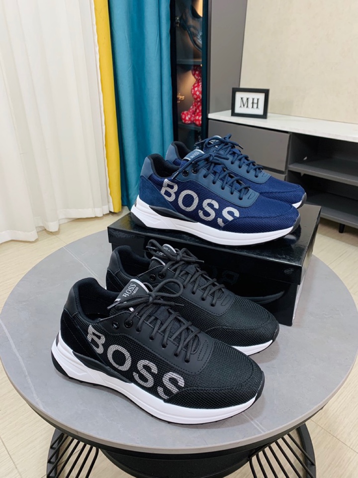 I0   boss 😘😘高端系列运动男鞋，以经典的设计成为永不落幕的时尚宠儿，经典的休闲造型。鞋面采用牛皮鞋面➕ 品牌logo点缀 彰显品牌魅力；头层真皮里[太阳][太阳]品牌专用大底，耐磨，轻便，