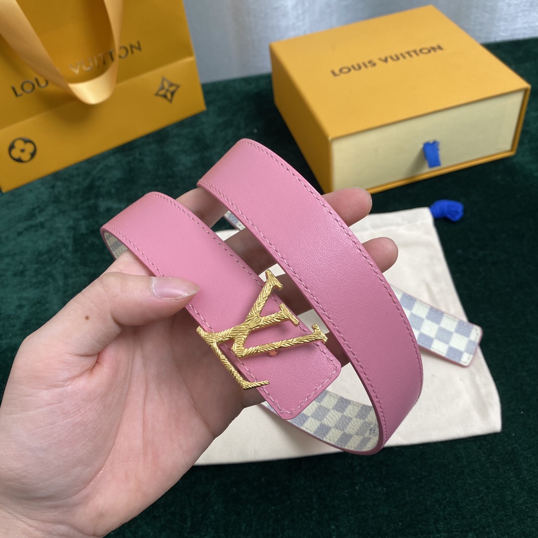 Louis Vuitton Shop
 Belts Light Pink Calfskin Canvas Cowhide