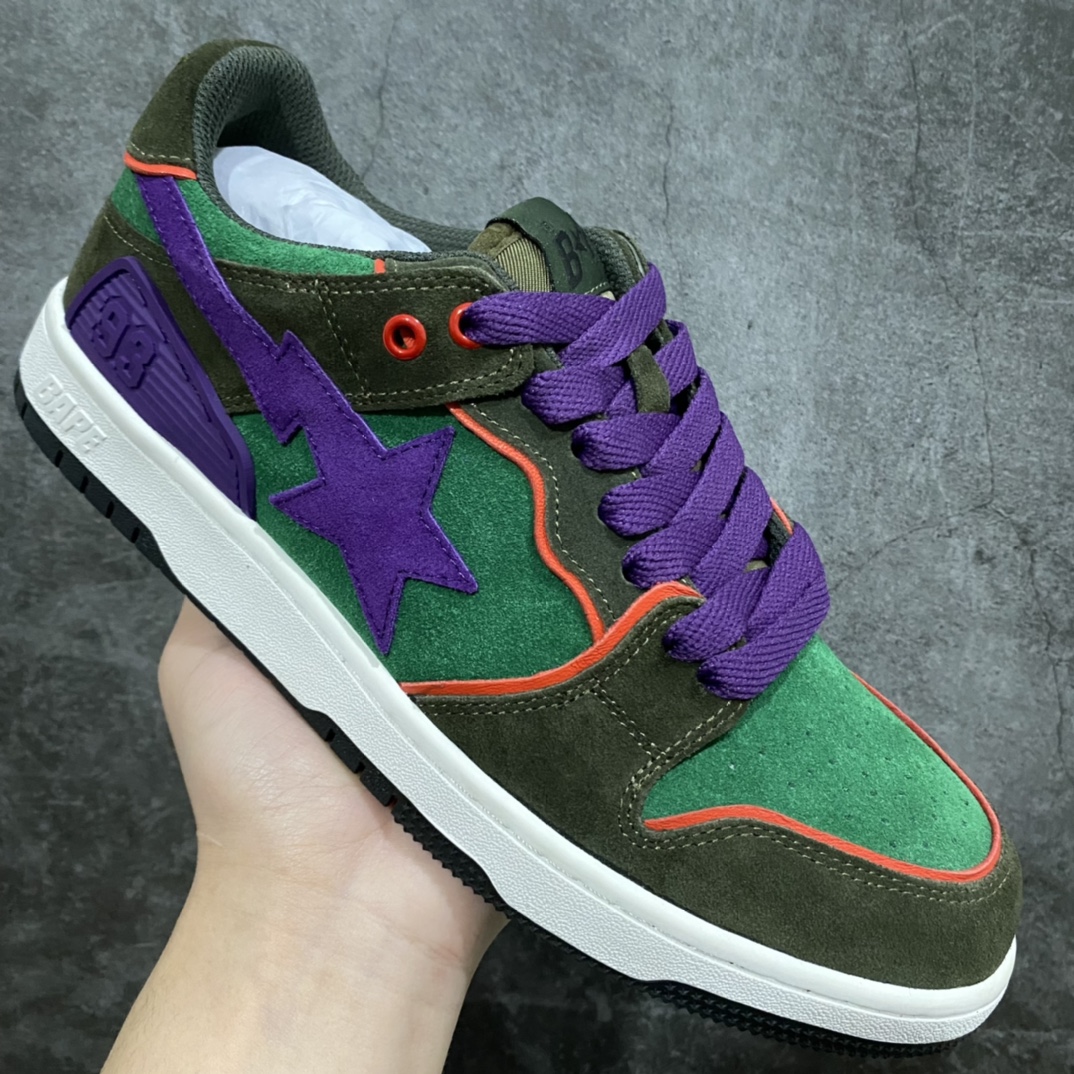 图片[3]-外贸版Bapesta 绿紫配色 市售顶级版本 鞋型皮料做工到位 尺码：36-44-选品中心