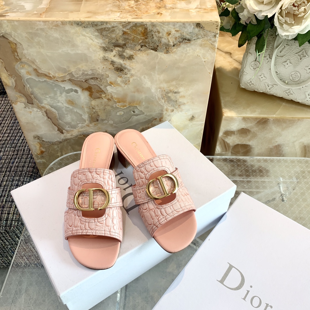Dior 2022 水砖石 3代サンダル 立体レターデザイン+輸入ストーン 内外すべて本革 イタリア本革底