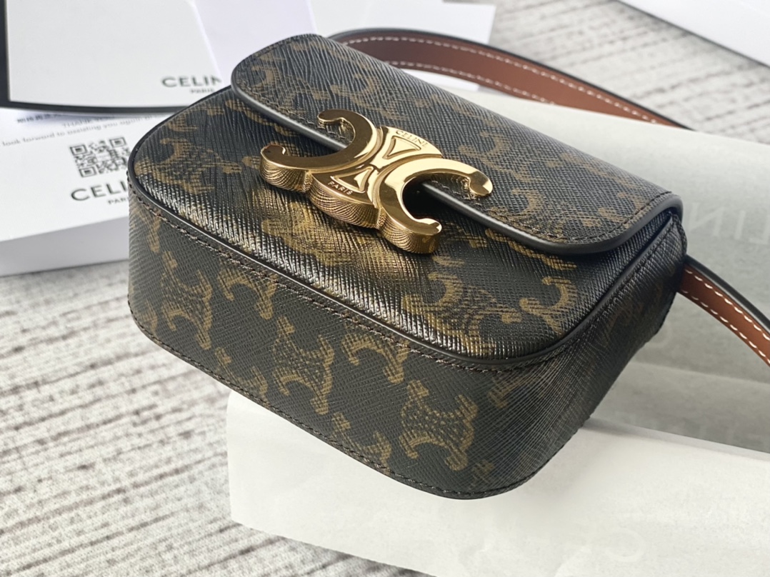 CELINE赛琳进口牛皮凯旋门迷你挎包101513