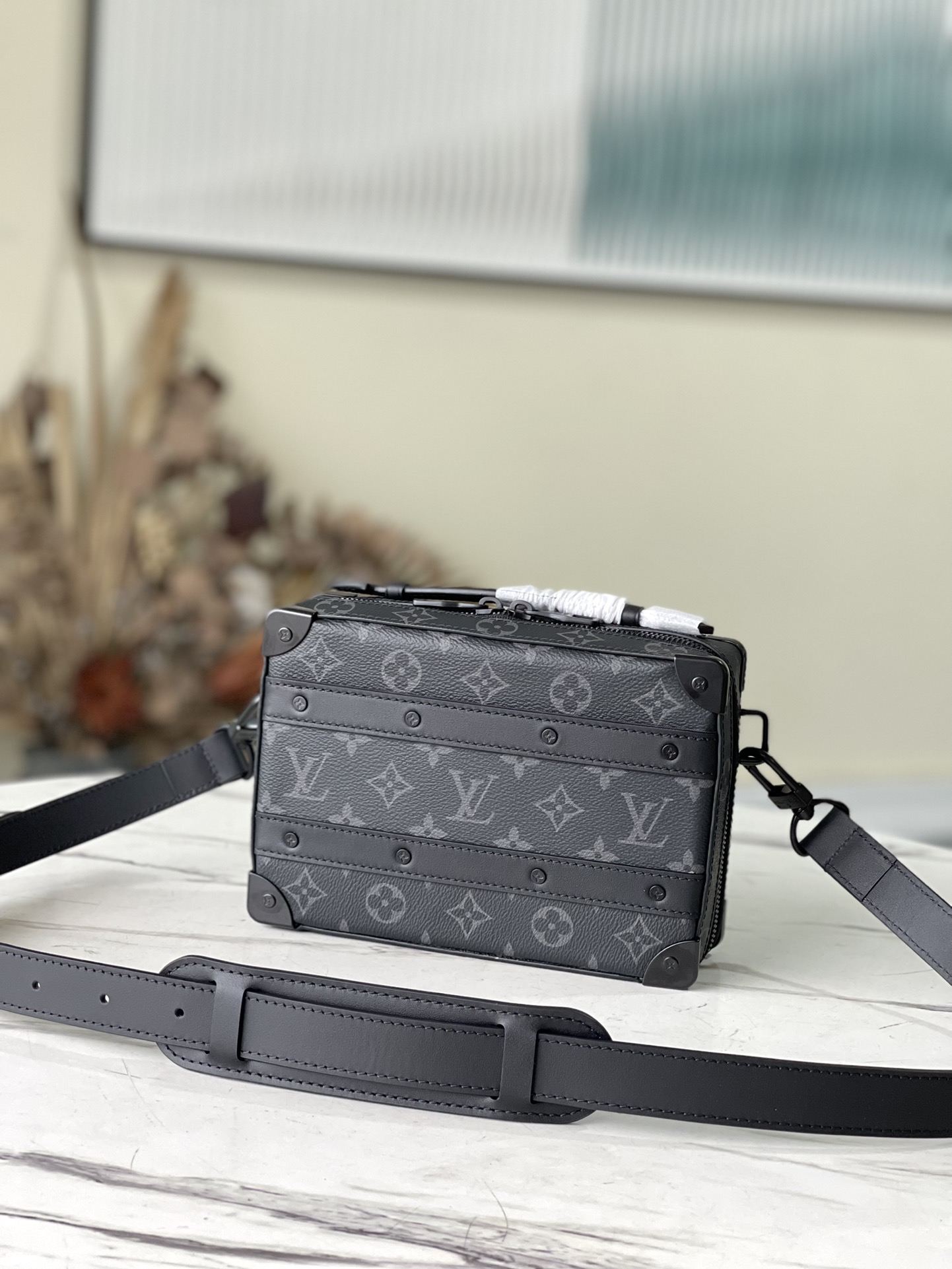 Best
 Louis Vuitton LV Soft Trunk Bags Handbags Black Monogram Eclipse Canvas M45935