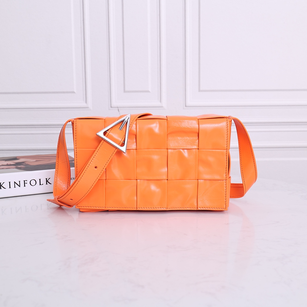 Bottega Veneta Cassette Intrecciato Waxy Calfskin Strap Crossbody Bag