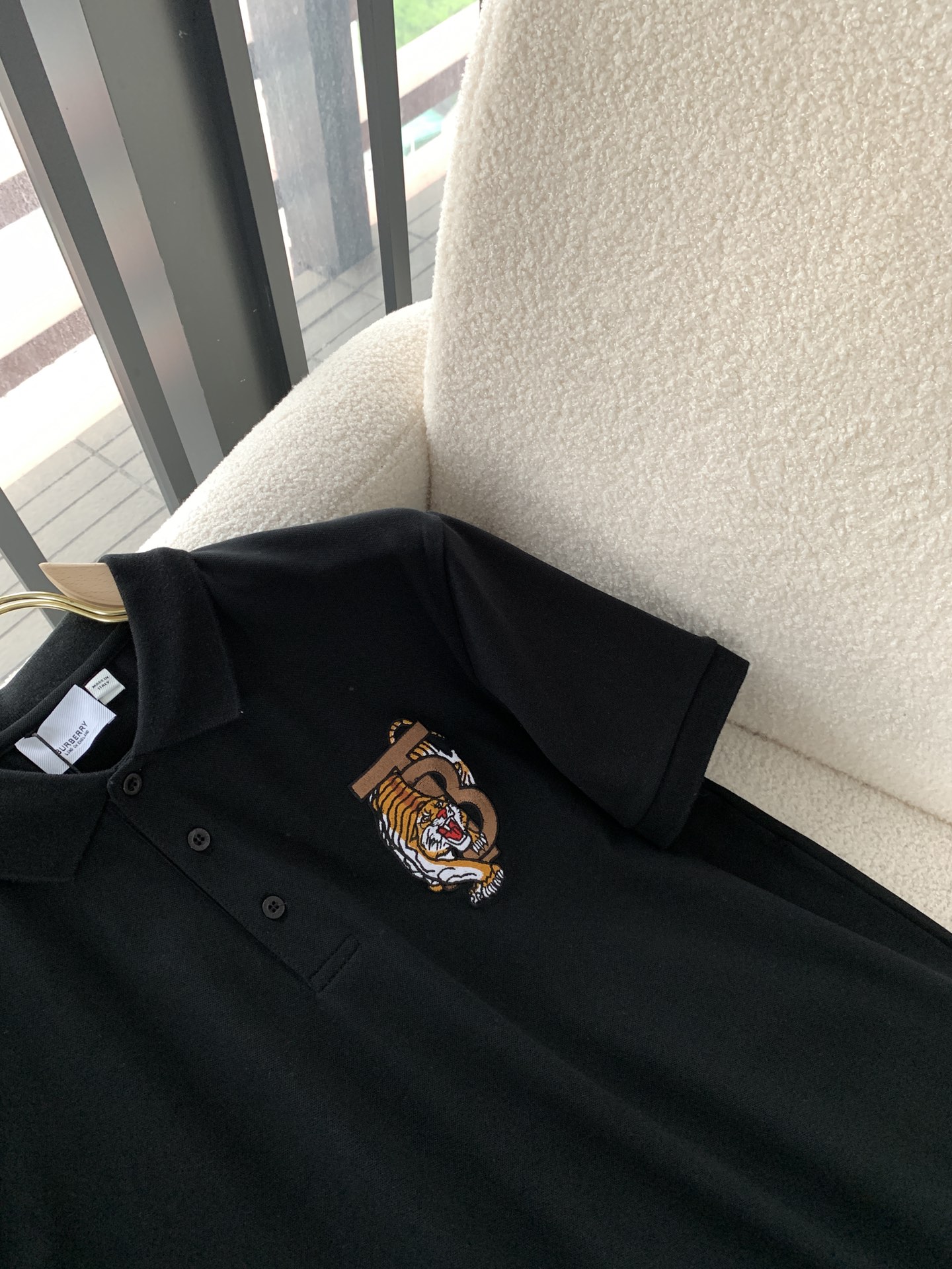 BURBER*Y巴*莉2022SS春夏新款基础休闲百搭棉质翻领短袖Polo衫