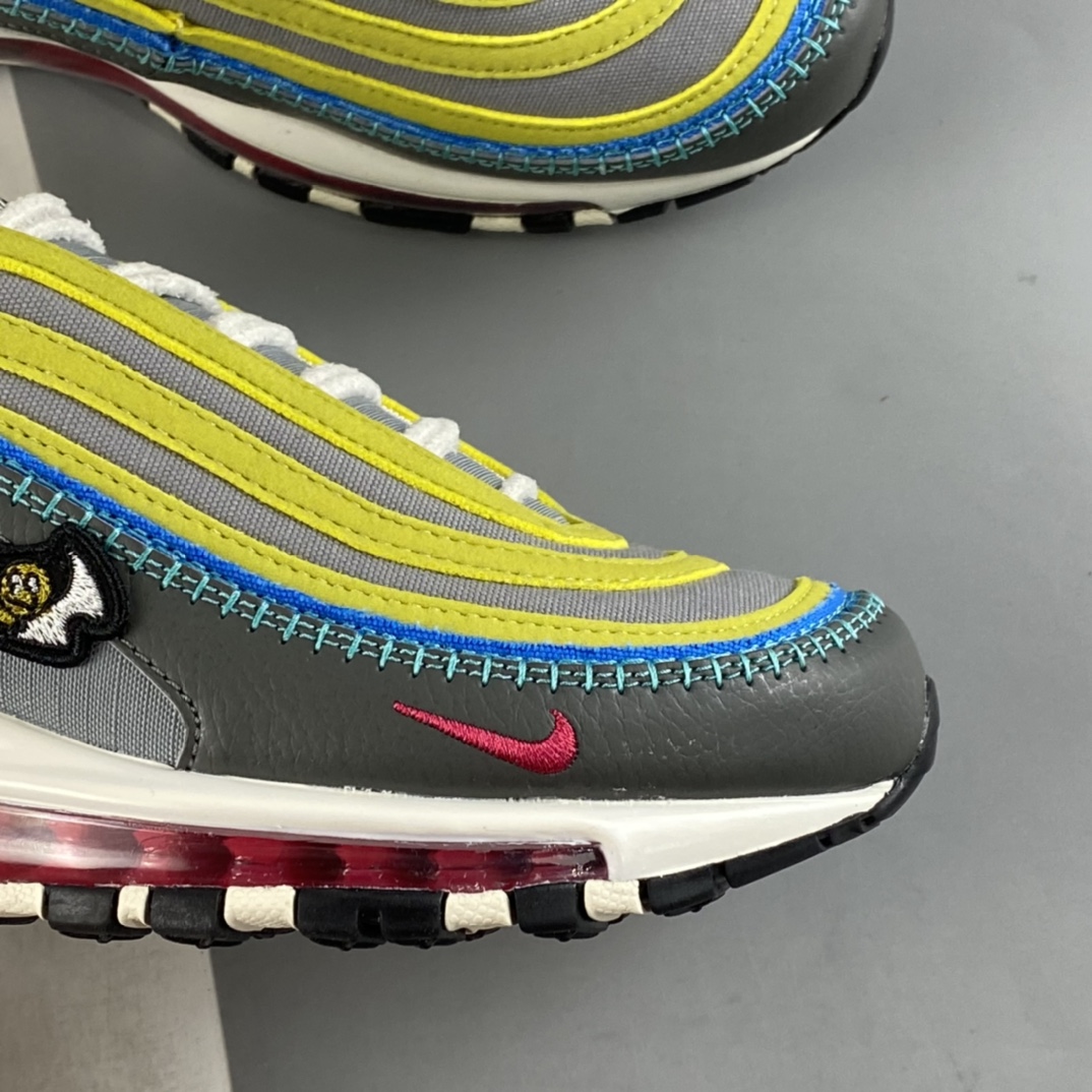 P240  Nike Air Max 97 Air Sprung ”Iron Grey” 草丛绿刺绣 子弹气垫运动跑步鞋 DH4759-001