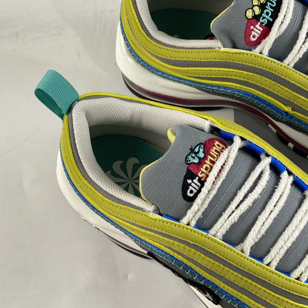 P240  Nike Air Max 97 Air Sprung ”Iron Grey” 草丛绿刺绣 子弹气垫运动跑步鞋 DH4759-001