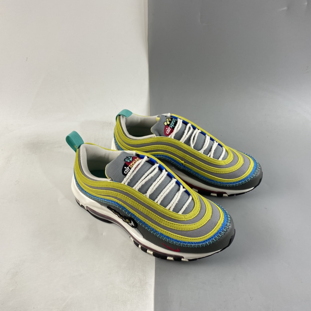 P240  Nike Air Max 97 Air Sprung ”Iron Grey” 草丛绿刺绣 子弹气垫运动跑步鞋 DH4759-001
