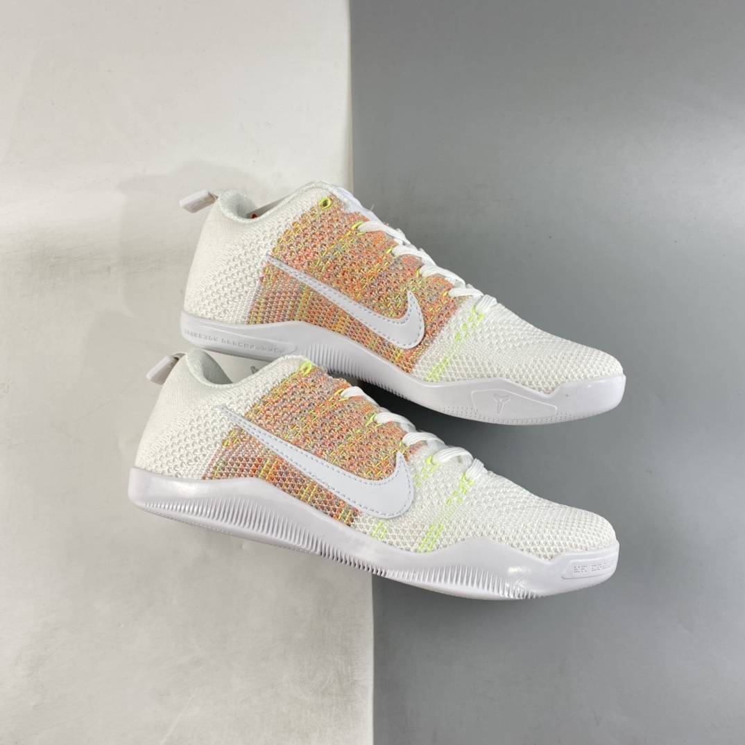 P240  Nike Kobe 11 Low 4KB 白彩虹 专业实战篮球鞋 824463-199