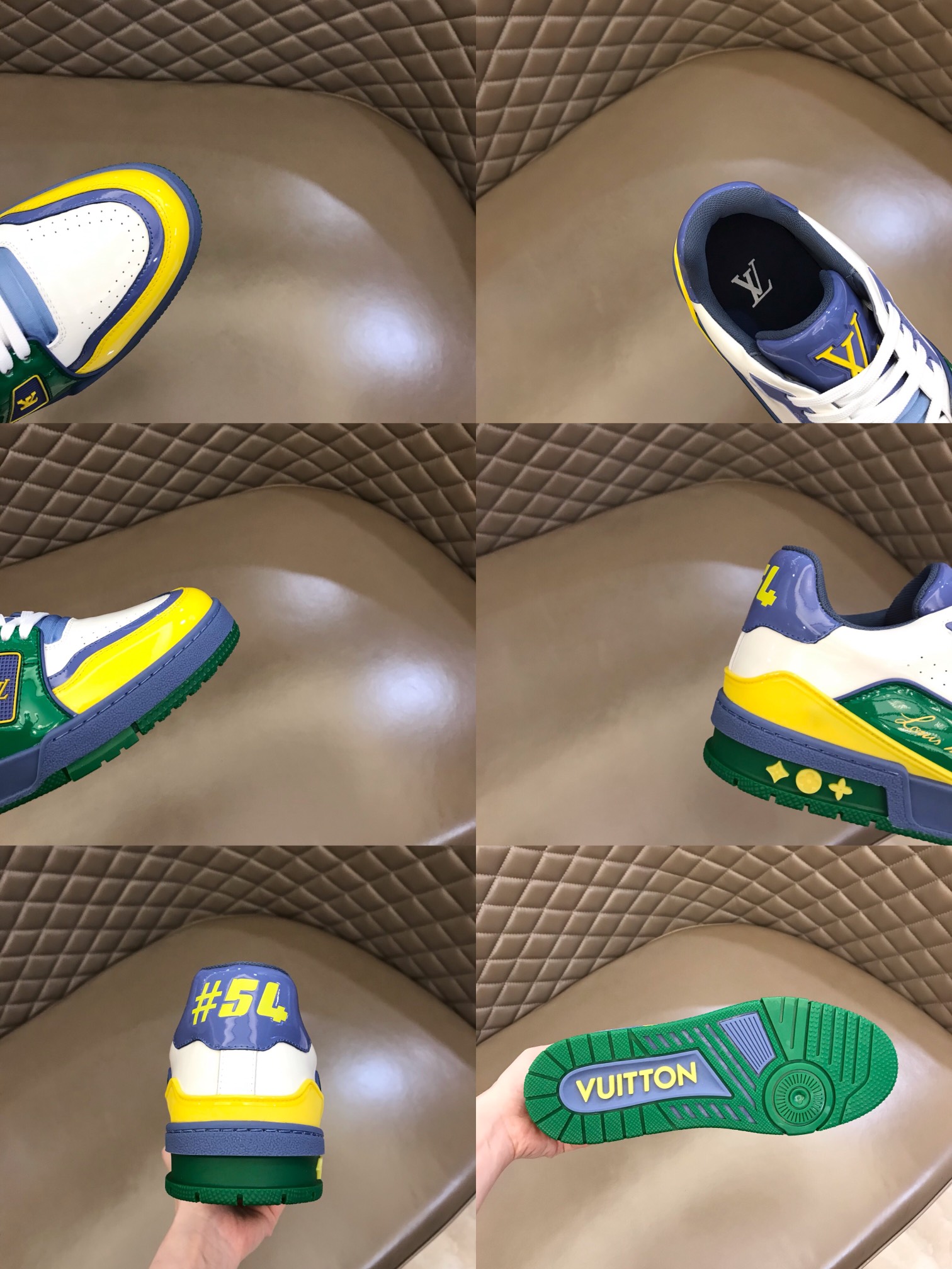 LV/路易威 2022早春系列进口开边珠牛皮Trainer运动鞋