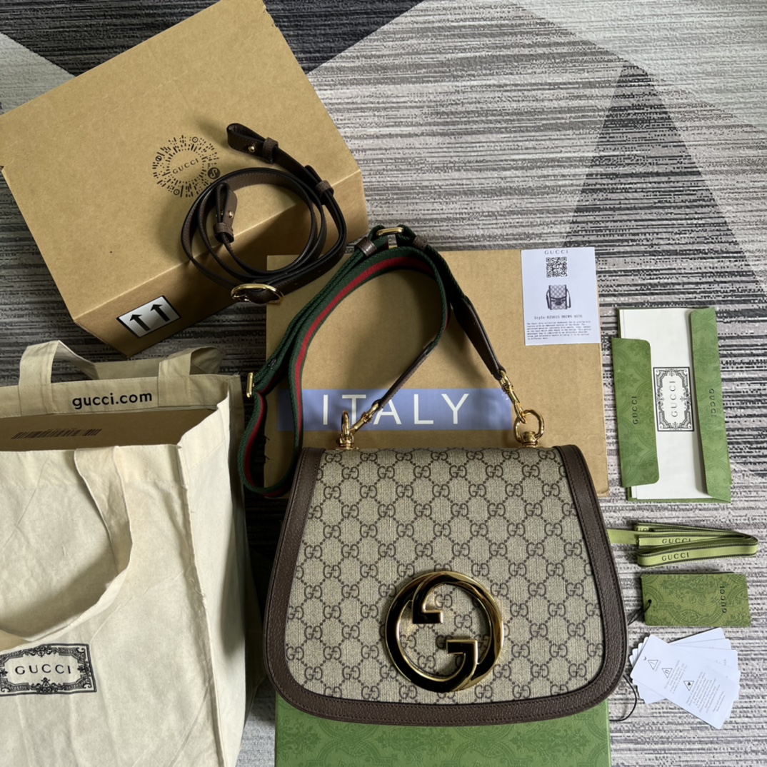 GUCCI Круглая сумка через плечо с двойной пряжкой G из кожи и канвы GG Supreme