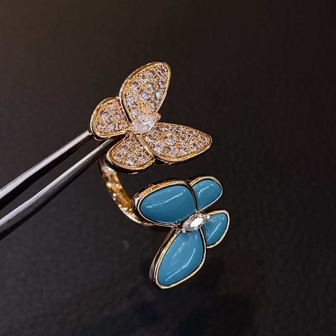 Van Cleef & Arpels 2022最新款 vca绿松石蝴蝶戒指