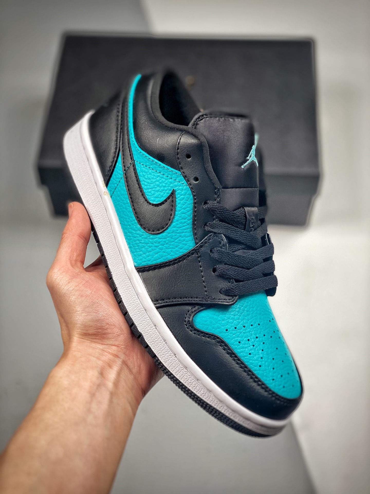 Air Jordan 1 Low Negro y azul AJ1乔1 low top casual zapatillas de skate Sincronizado con los colores oficiales, el único…