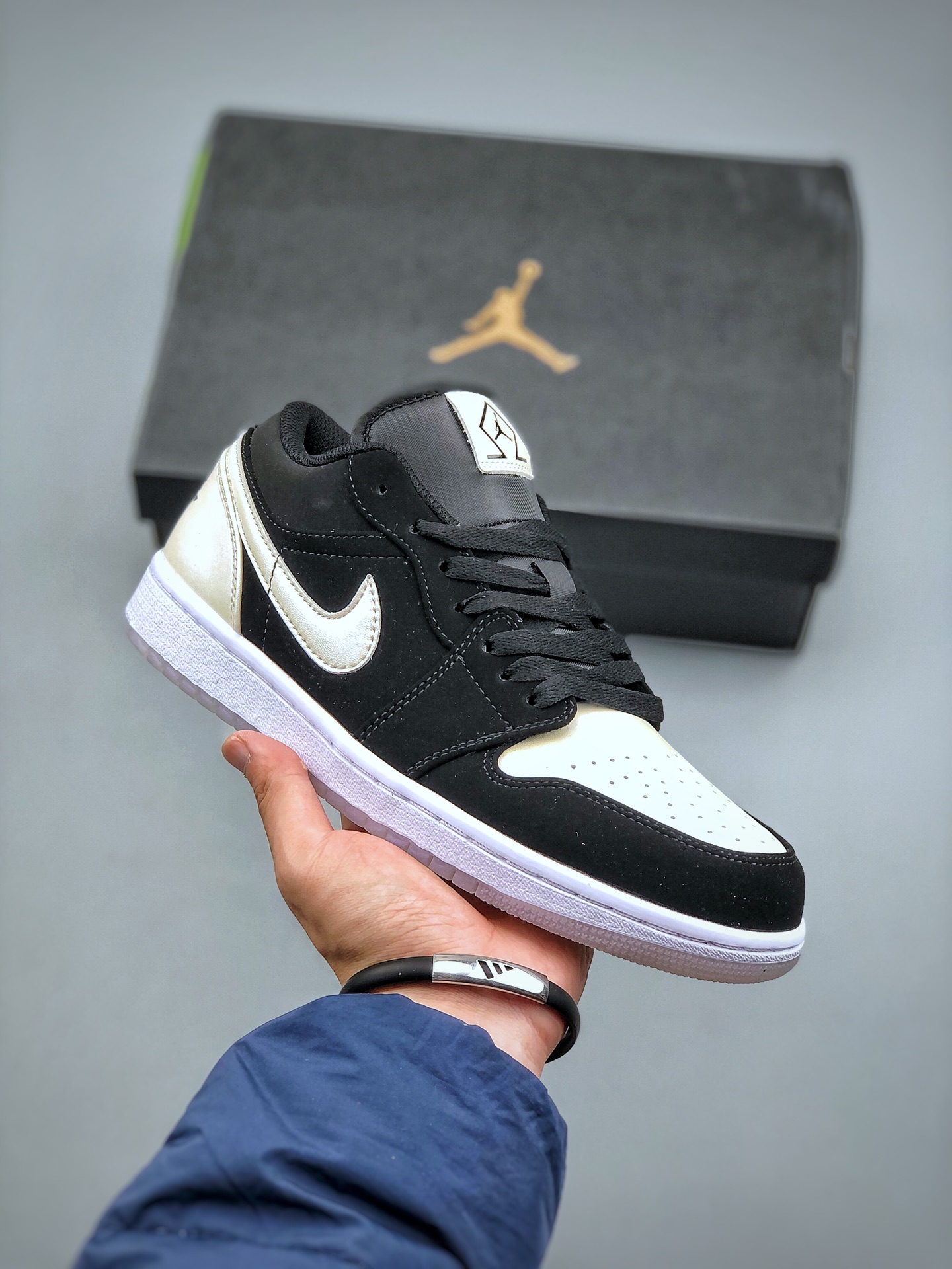 耐克air jordan aj1 low珍珠白原廠內置氣墊魔塊 a模大底 頭層小牛皮