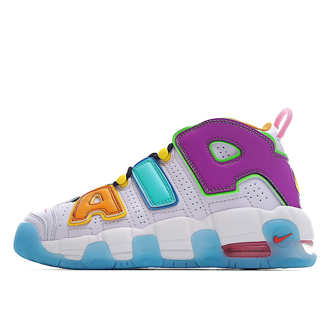 H0 公司级 Nike Air More Uptempo OG耐克 皮蓬全掌气垫篮球鞋原楦原档案开发版型采用一致牛培革鞋面材质市面最为修正全掌真气垫模具可视全掌透明中底气垫