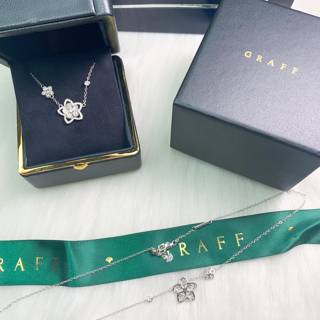 NO:103982,Graff/Graff Wild Flower Platinum Duo Diamond Necklace, Sterling Silver, Graff, Necklace, Pure Silver19860909Graff/格拉夫Wild Flower白金双重奏钻石项链,纯银材质,格拉芙,graff,necklace,pure silver,Jewelry