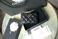 Chanel Wallet Card pack Top Perfect Fake
 Black All Steel Lambskin Sheepskin