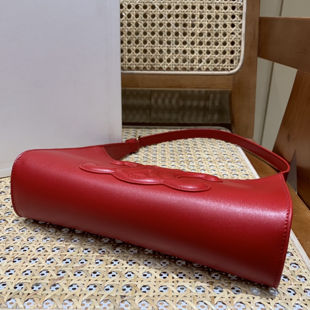 CELINE CUIR TRIOMPHE 24CM BAG 腋下包 198153大红色