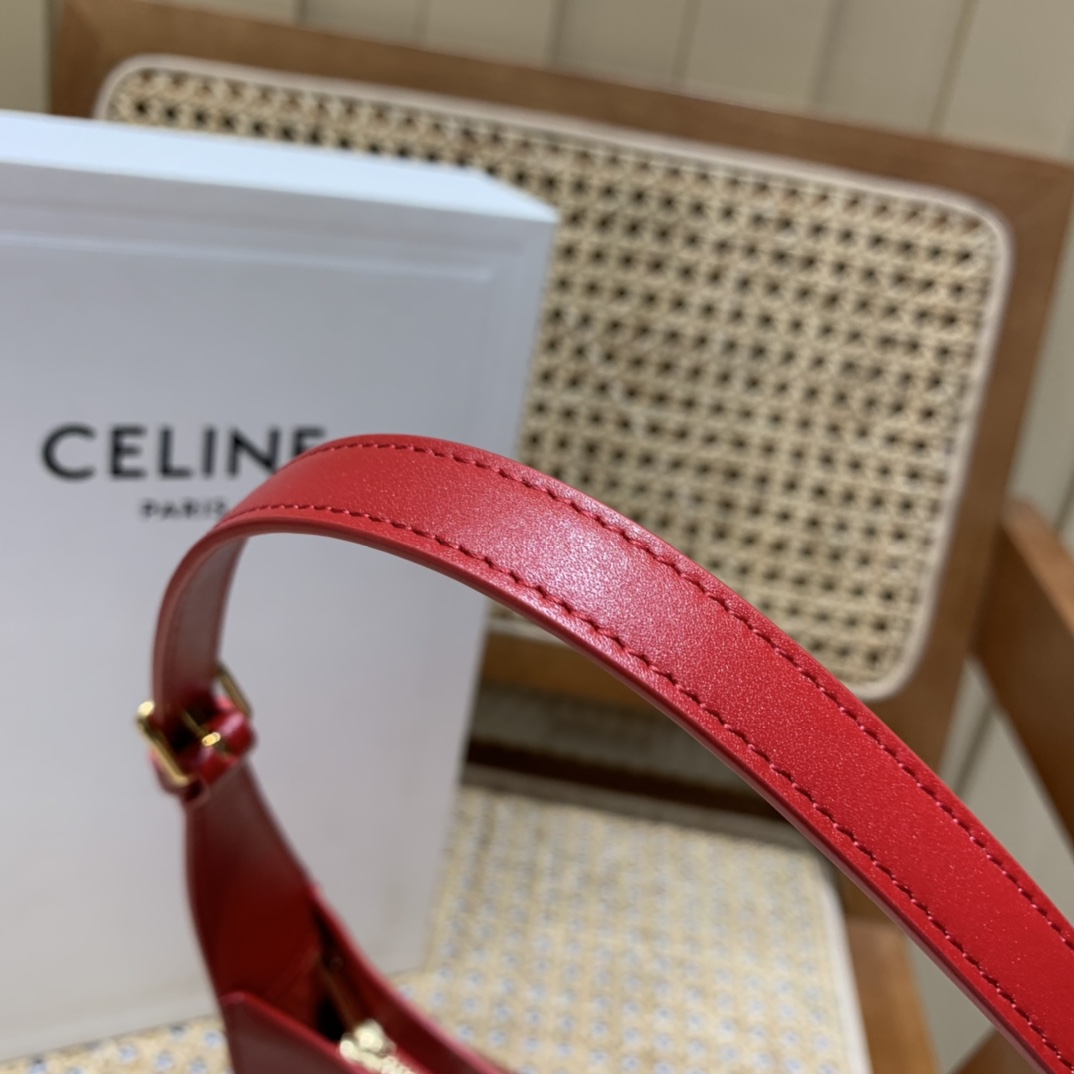 CELINE CUIR TRIOMPHE 24CM BAG 腋下包 198153大红色