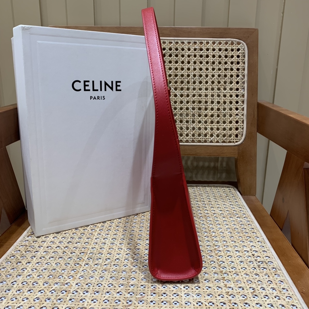 CELINE CUIR TRIOMPHE 24CM BAG 腋下包 198153大红色