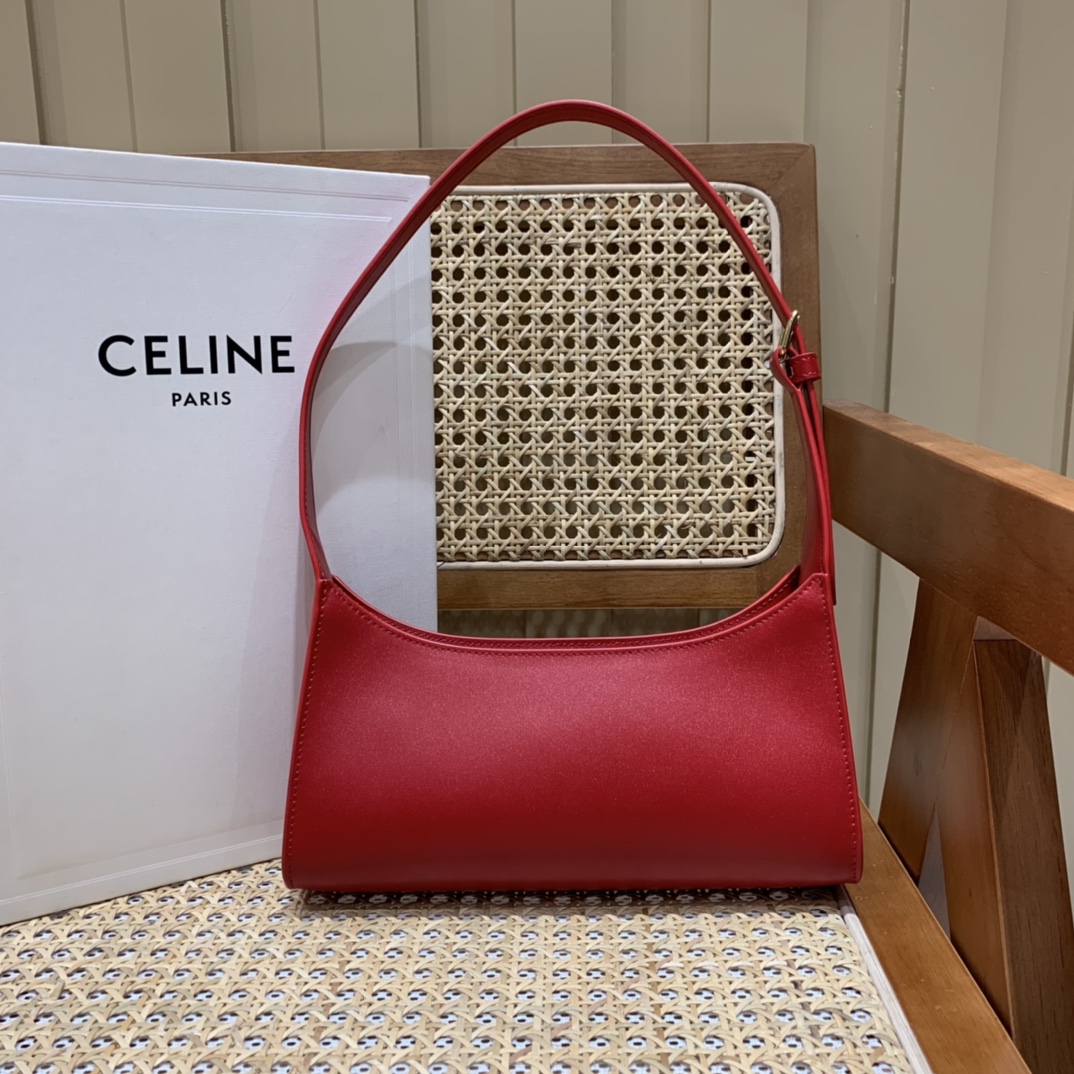 CELINE CUIR TRIOMPHE 24CM BAG 腋下包 198153大红色