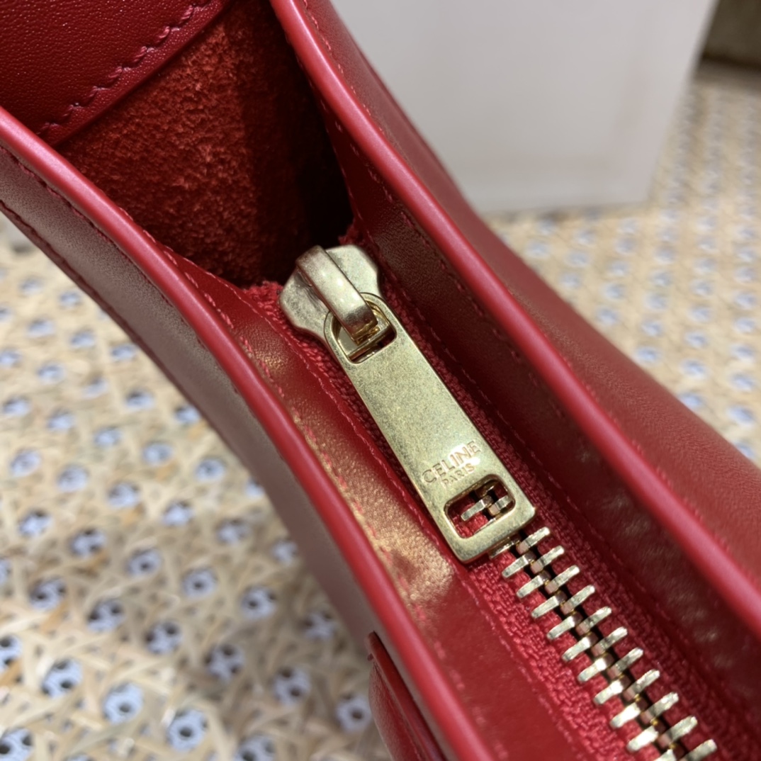 CELINE CUIR TRIOMPHE 24CM BAG 腋下包 198153大红色