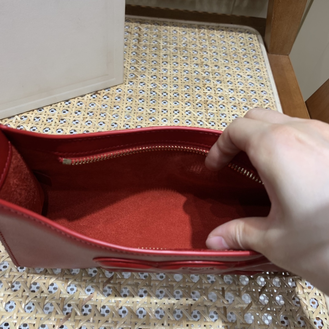 CELINE CUIR TRIOMPHE 24CM BAG 腋下包 198153大红色