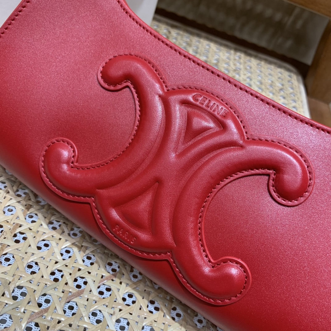CELINE CUIR TRIOMPHE 24CM BAG 腋下包 198153大红色