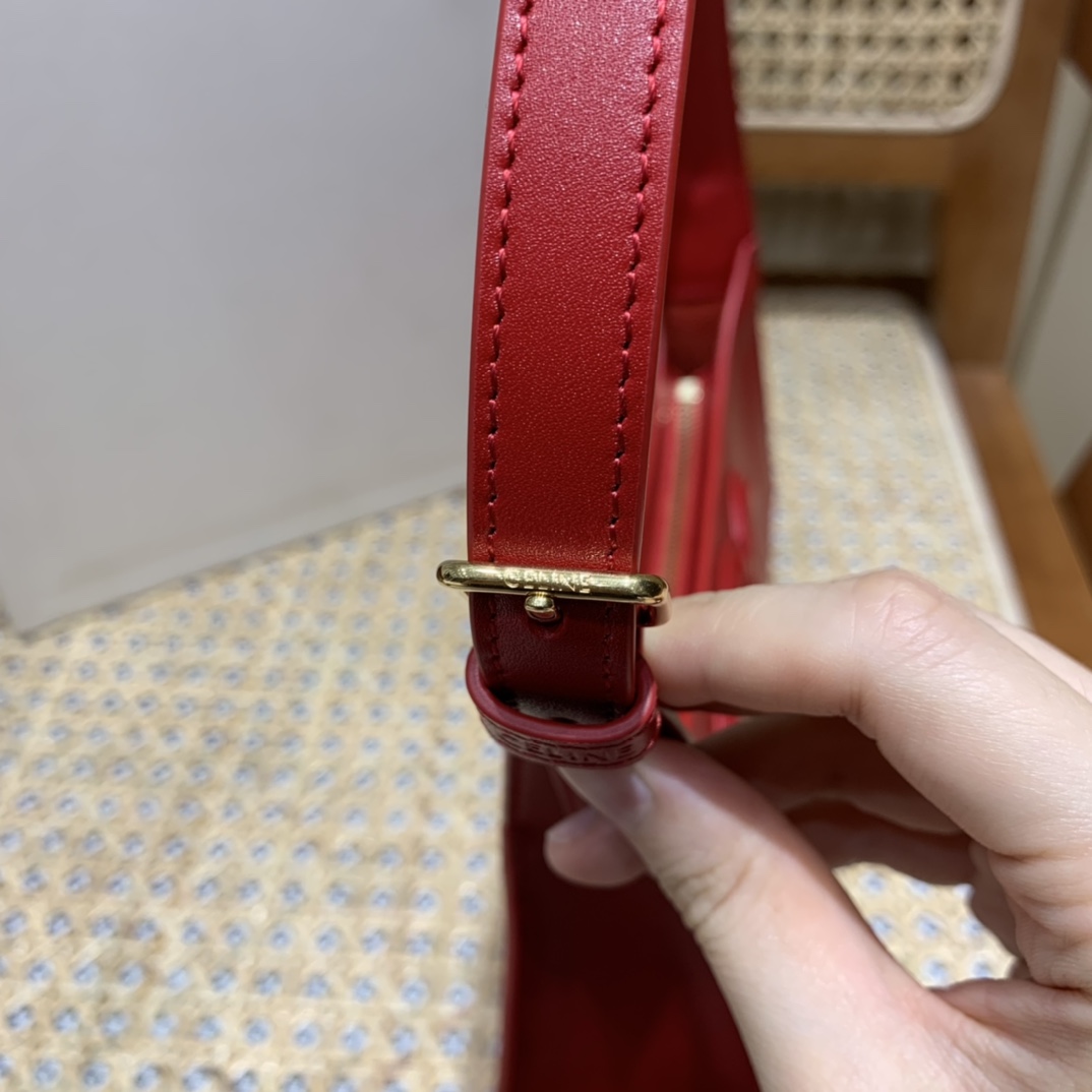 CELINE CUIR TRIOMPHE 24CM BAG 腋下包 198153大红色