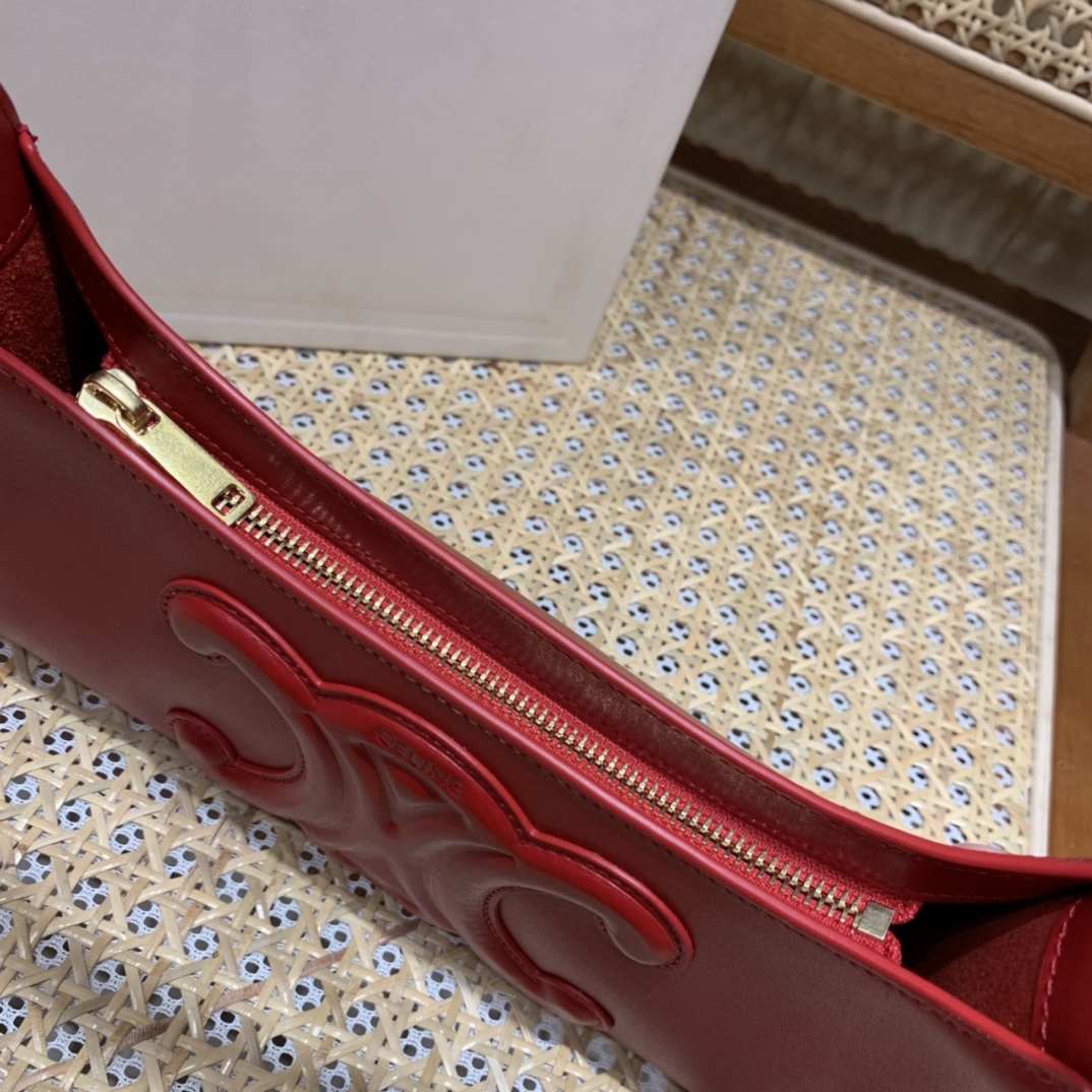 CELINE CUIR TRIOMPHE 24CM BAG 腋下包 198153大红色