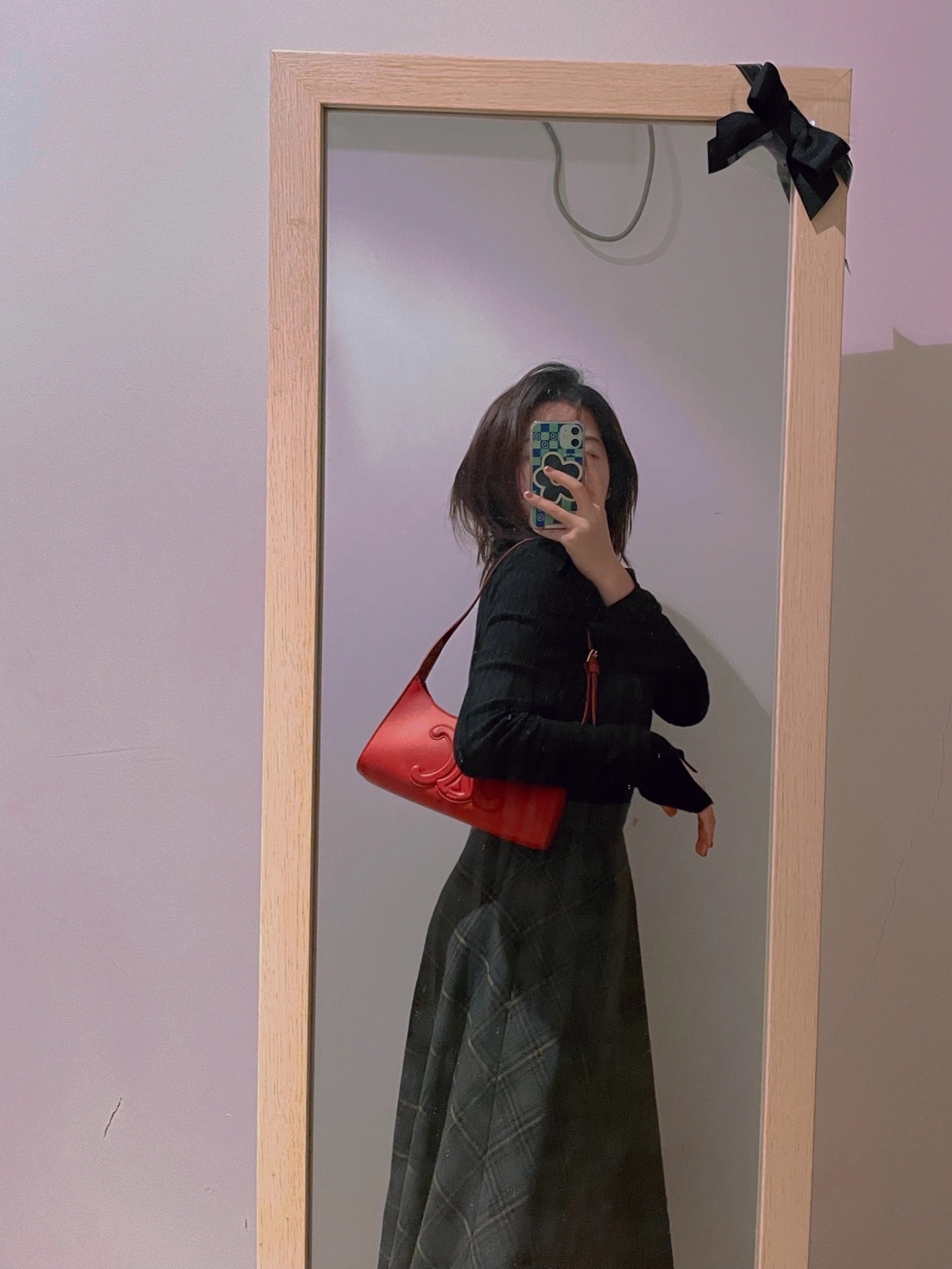 CELINE CUIR TRIOMPHE 24CM BAG 腋下包 198153大红色