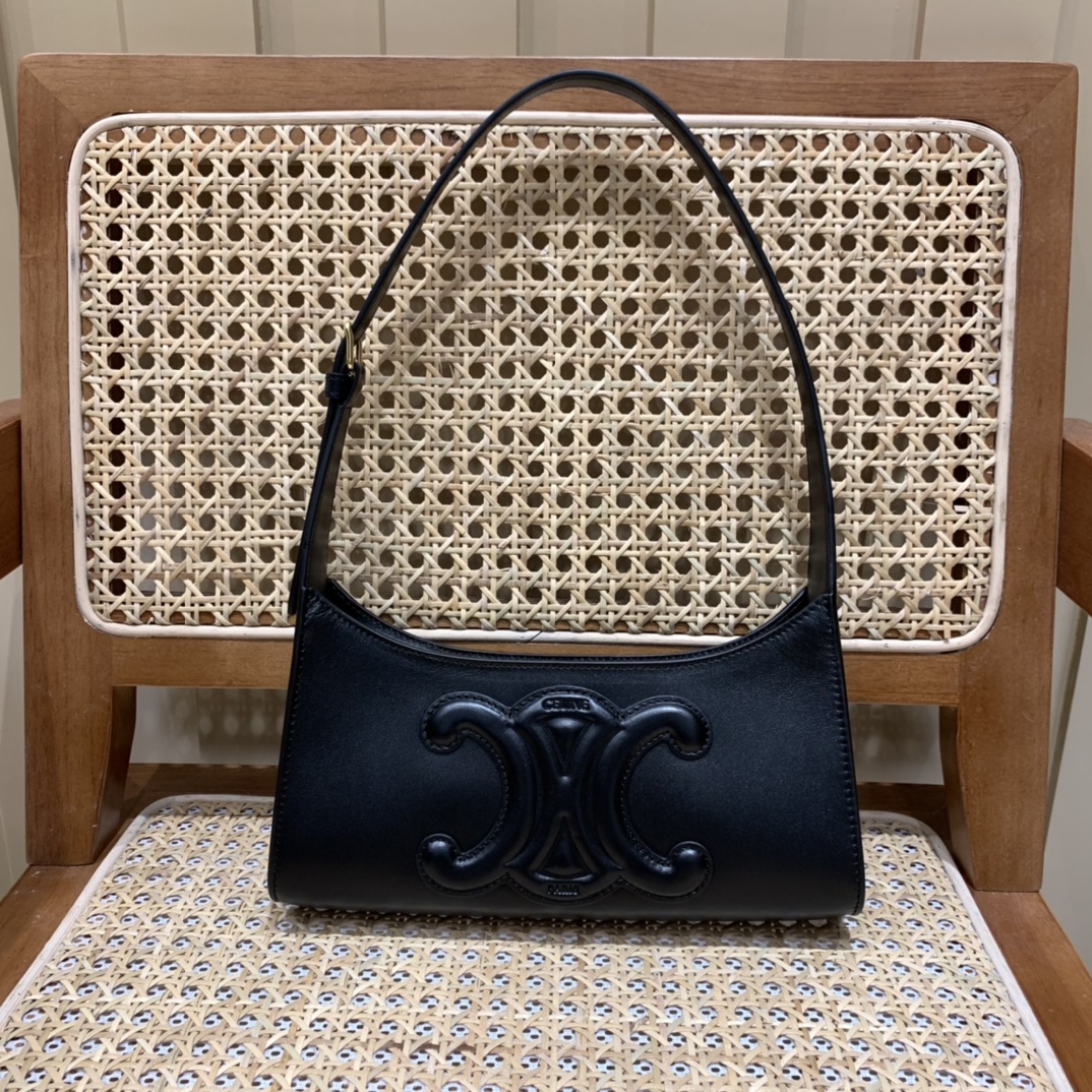 CELINE CUIR TRIOMPHE 24CM BAG 腋下包 198153黑色