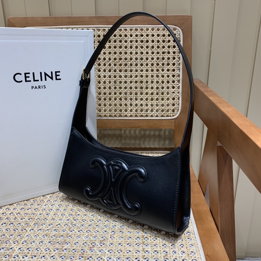 CELINE CUIR TRIOMPHE 24CM BAG 腋下包 198153黑色